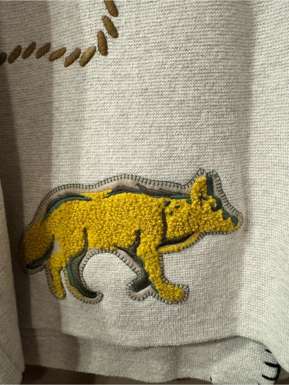 Pendleton Cream Embroidered Western Wool Sweater - Picture 7 of 16